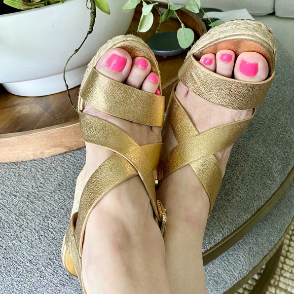 Michael Kors Gold Wedges - Picture 11 of 11